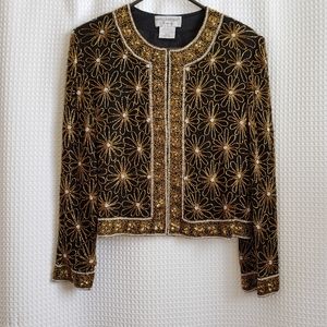Vintage Papell Boutique Evening beaded silk jacket